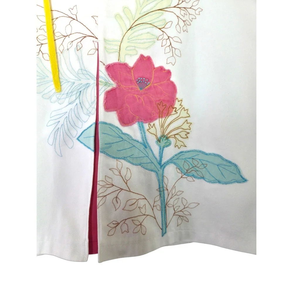 Ted Baker Jean White Cotton Floral Embroidered A-Line Skirt Size 2 - Picture 4 of 12